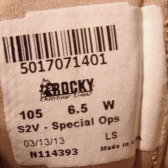 ROCK S2V SPECIAL OPS HOT WEATHER COMBAT TACTICAL TAN VENTED sz6.5W BOOTS SV 711 main image 6